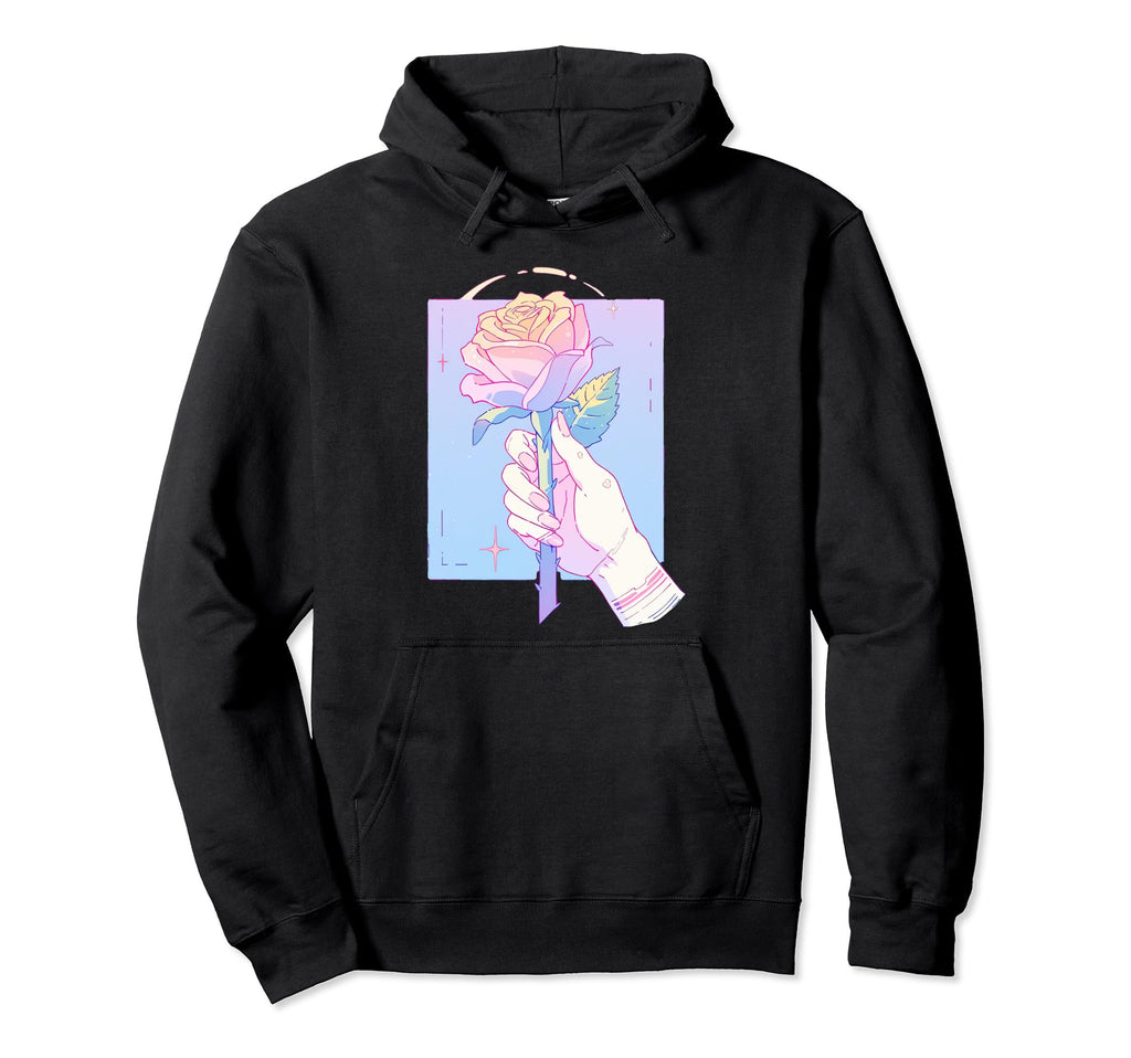 Pastel Y2K Rose Flower Aesthetic Japanese Hoodie - Custom Art Print Unisex - T-Shirt, Sweatshirt, Hoodie