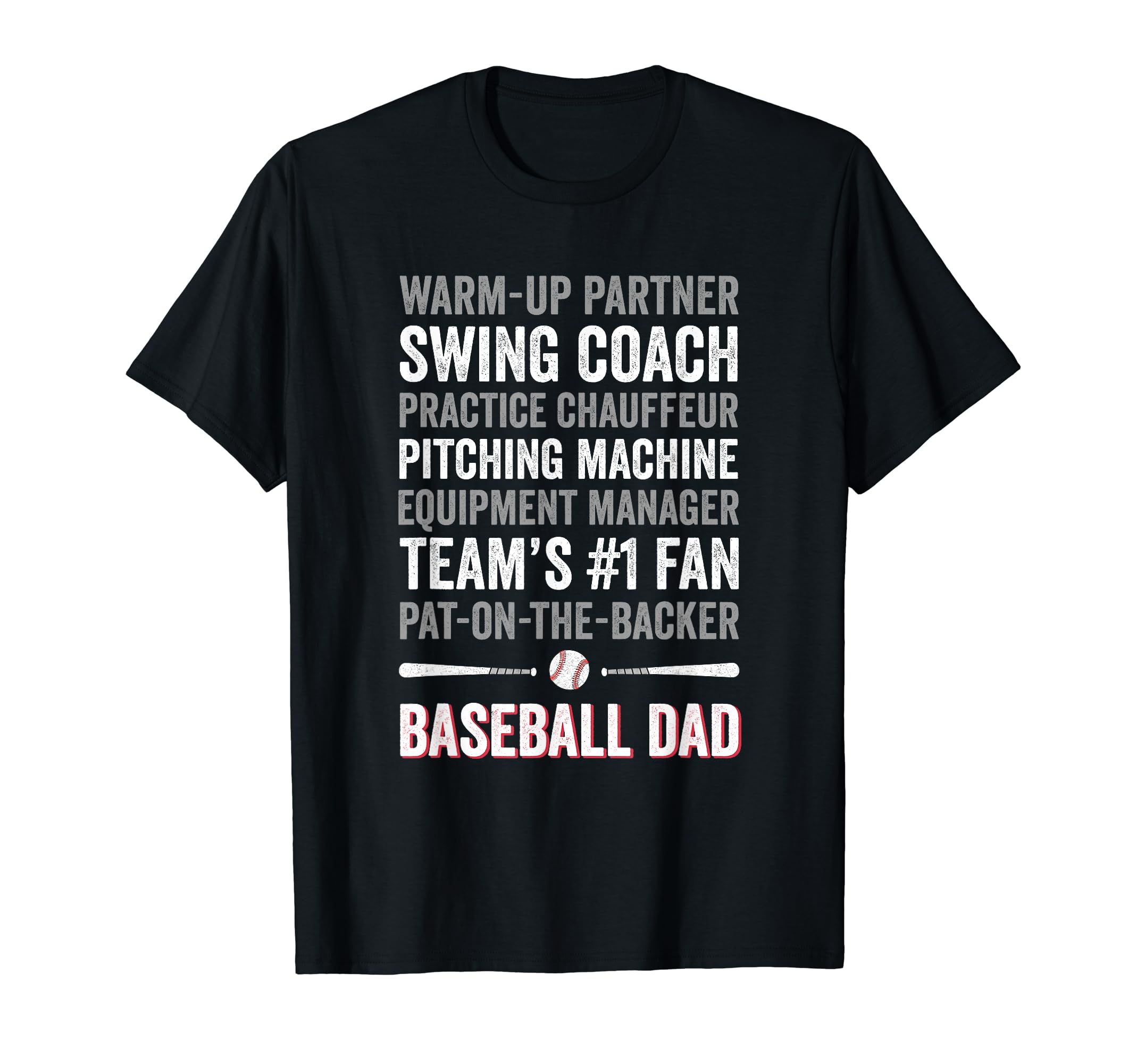 Baseball Dad Funny List Fathers Day T-Shirt - Novelty Apparel for Adults - T-Shirt, Sweatshirt, Hoodie
