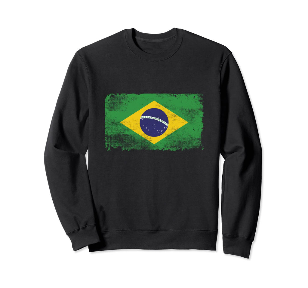 Distressed Brazil Flag Sweatshirt - Aesthetic Graphic Unisex - T-Shirt, Sweatshirt, Hoodie