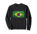 Distressed Brazil Flag Sweatshirt - Aesthetic Graphic Unisex - T-Shirt, Sweatshirt, Hoodie
