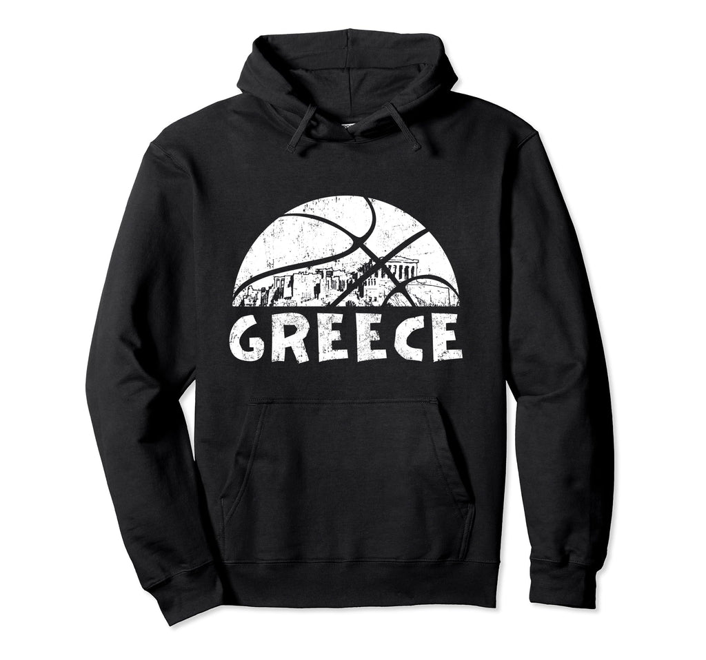 Greece Basketball Distressed Hoodie - Streetwear Style for Adults - T-Shirt, Sweatshirt, Hoodie