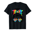 Audiophile Tie Dye Messy Bun Headphones T-Shirt - Trendy Graphic Unisex - T-Shirt, Sweatshirt, Hoodie