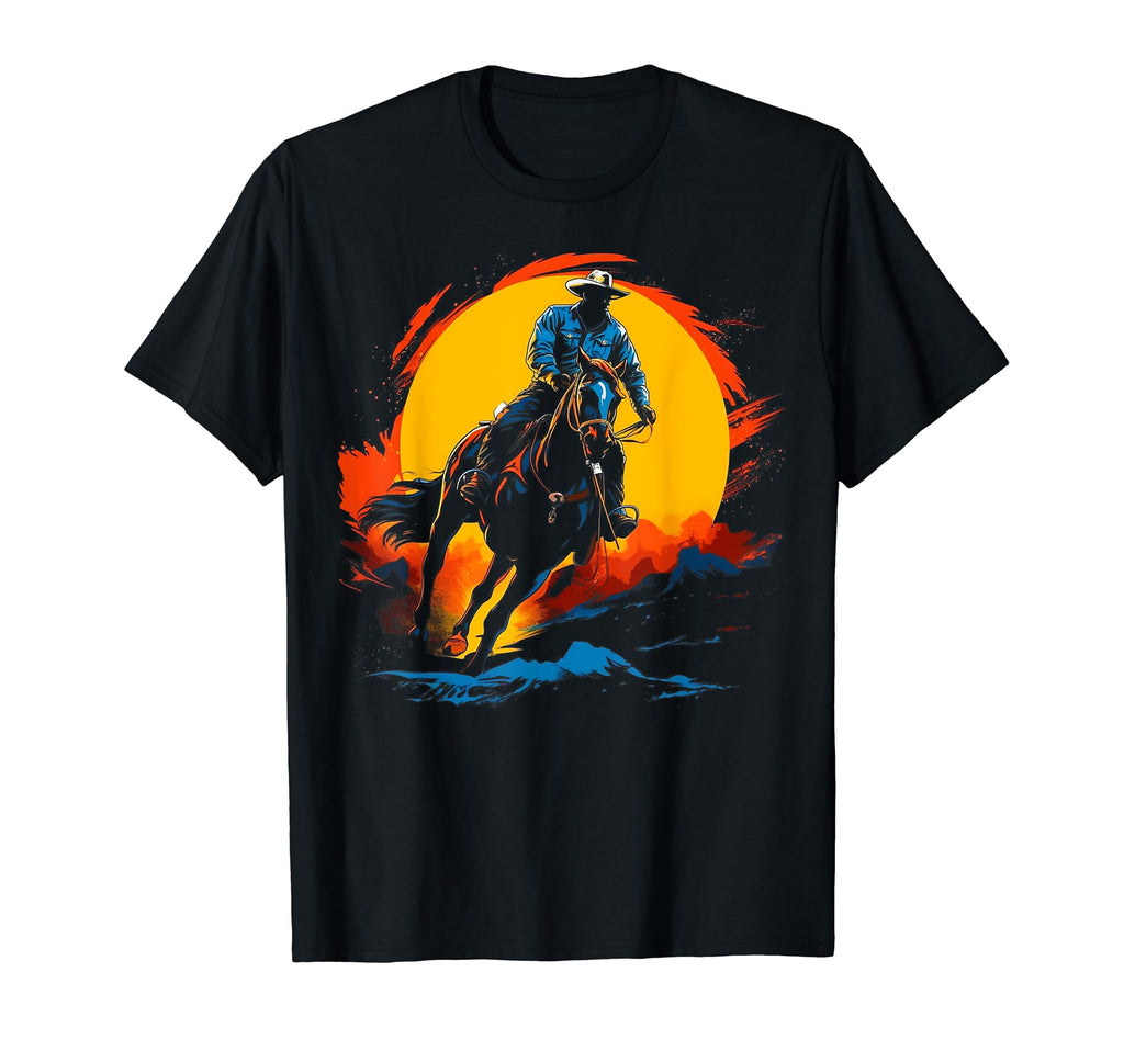 Cowboy Rodeo Horse Riding Usa Cowboy T-Shirt - Aesthetic Graphic Unisex - T-Shirt, Sweatshirt, Hoodie