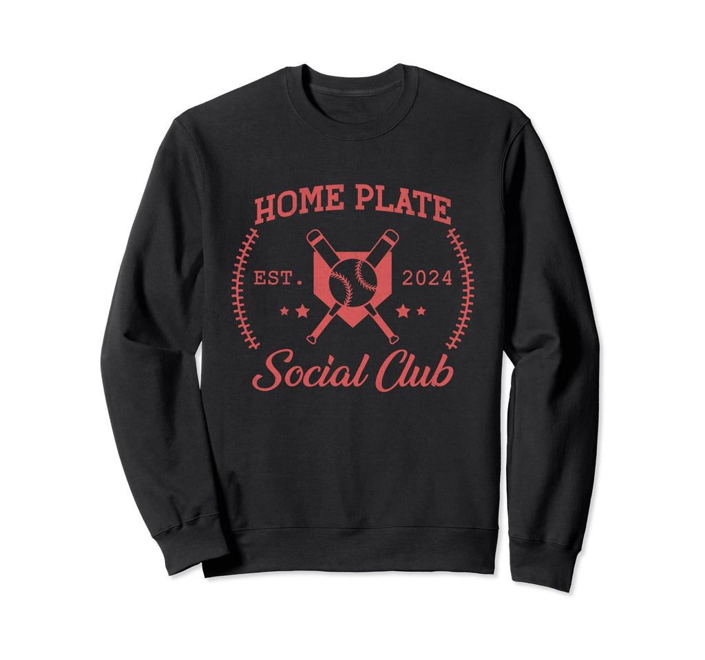 2024 Home Plate Social Club Softball Sweatshirt - Minimalist Print Unisex - T-Shirt, Sweatshirt, Hoodie