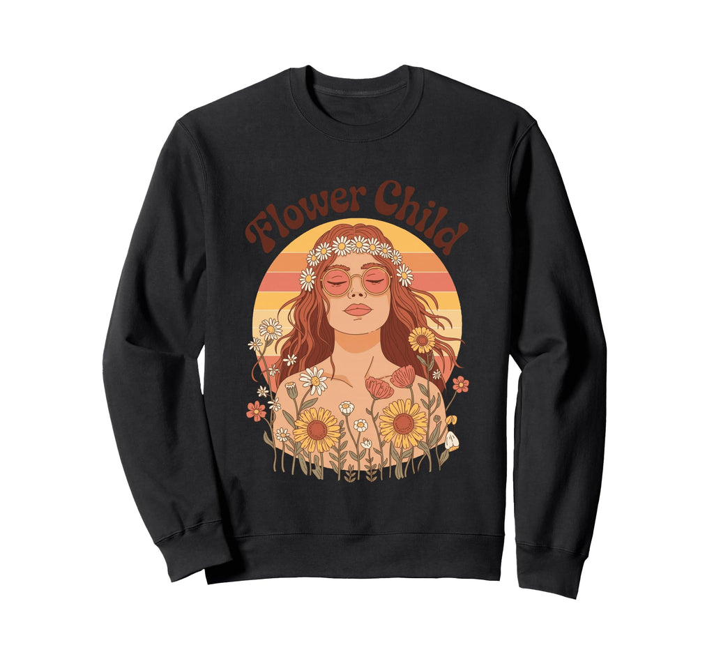 Flower Child Boho Sunflower Peace Sweatshirt - Trendy Graphic Unisex - T-Shirt, Sweatshirt, Hoodie