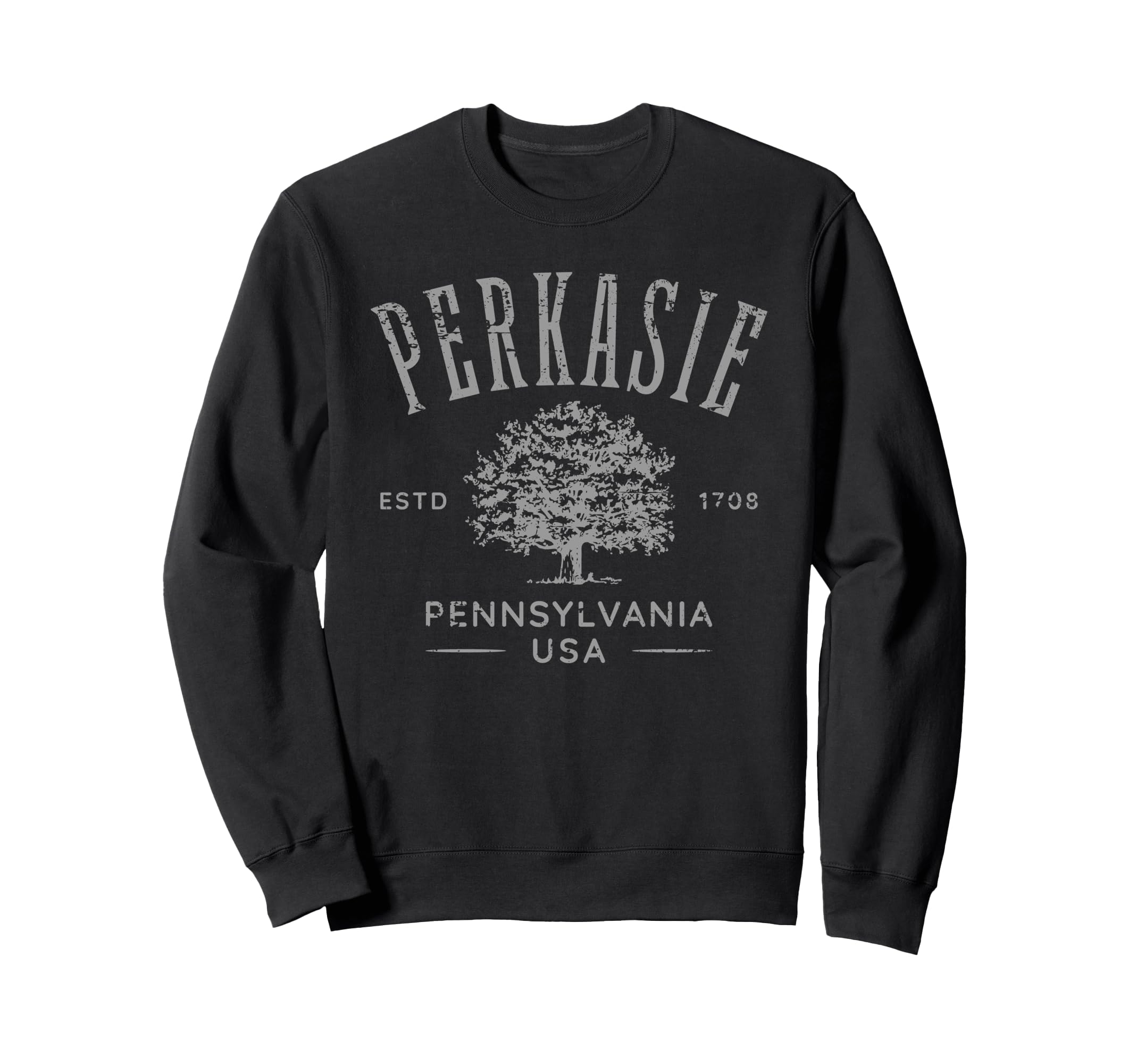 Perkasie Pennsylvania Distressed Sweatshirt - Streetwear Style Men Women - T-Shirt, Sweatshirt, Hoodie