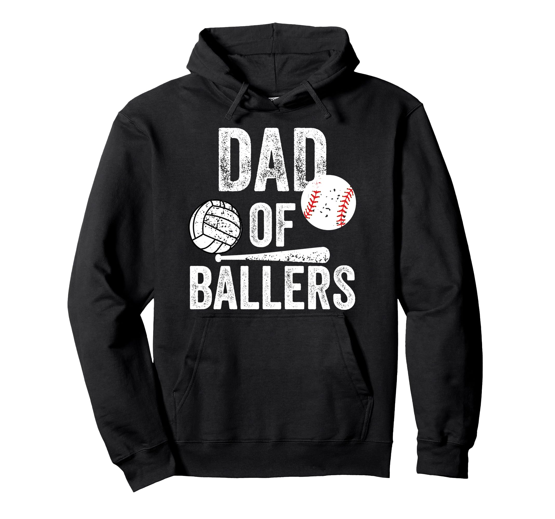 Dad Ballers Volleyball Baseball Daddy Hoodie - Casual Everyday Wear Unisex - T-Shirt, Sweatshirt, Hoodie