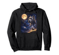 90S Pitbull Howling Moon Y2K Aesthetic Hoodie - Unique Graphic Men Women - T-Shirt, Sweatshirt, Hoodie