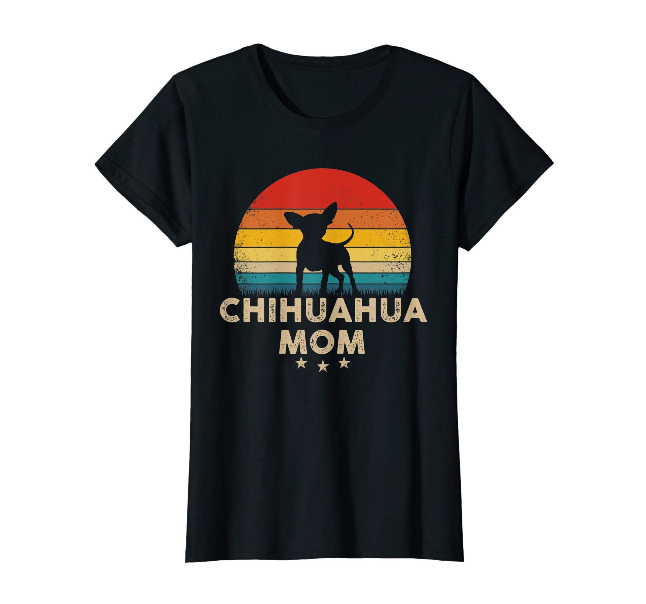 Womens Chihuahua Mom Silhouette Sunset T-Shirt - Unique Graphic Unisex - T-Shirt, Sweatshirt, Hoodie