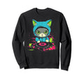 Kawaii Cat Dj Japanese Edm Y2K Sweatshirt - Aesthetic Graphic Unisex - T-Shirt, Sweatshirt, Hoodie