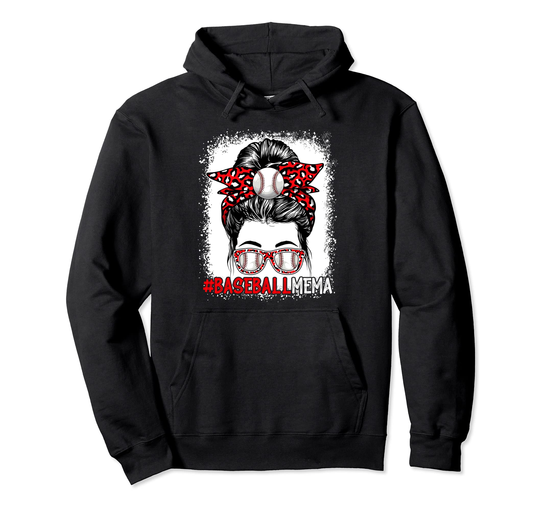 Funny Baseball Mema Messy Bun Mothers Hoodie - Aesthetic Graphic Unisex - T-Shirt, Sweatshirt, Hoodie