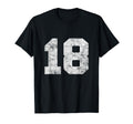 Lucky Number 18 Birthday Sports T-Shirt - Casual Everyday Wear Men Women - T-Shirt, Sweatshirt, Hoodie