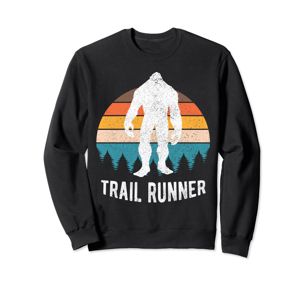 Distressed Bigfoot Running Sweatshirt - Fun Novelty Design Men Women - T-Shirt, Sweatshirt, Hoodie
