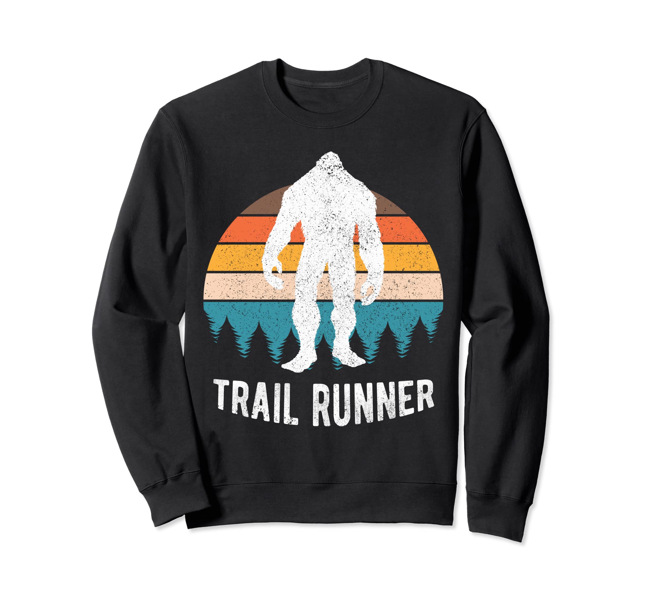 Distressed Bigfoot Running Sweatshirt - Fun Novelty Design Men Women - T-Shirt, Sweatshirt, Hoodie