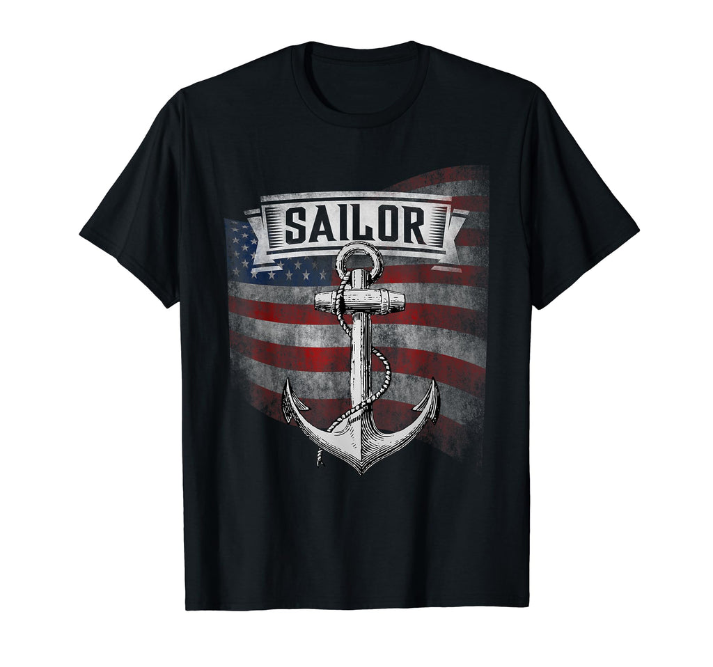 Mens Sailor Boat Anchor Boating Usa T-Shirt - Graphic Print Unisex - T-Shirt, Sweatshirt, Hoodie