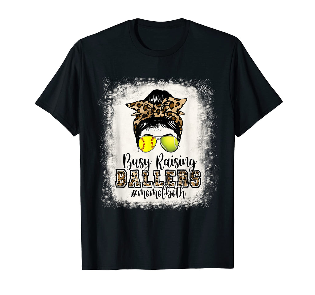Busy Raising Ballers Mom Both T-Shirt - Minimalist Print Men Women - T-Shirt, Sweatshirt, Hoodie