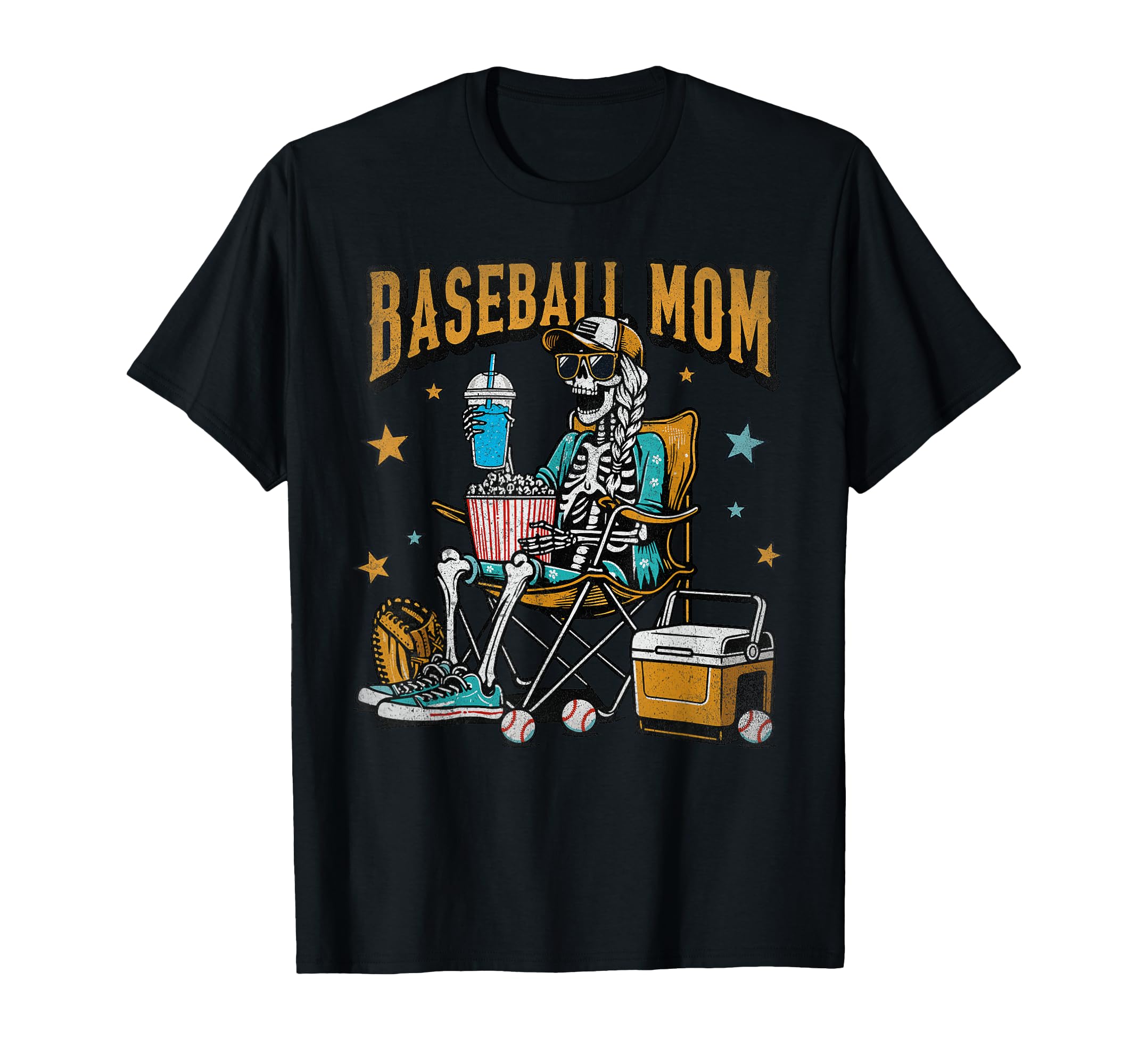 Baseball Mom Skeleton Halloween Mothers T-Shirt - Minimalist Print Unisex - T-Shirt, Sweatshirt, Hoodie
