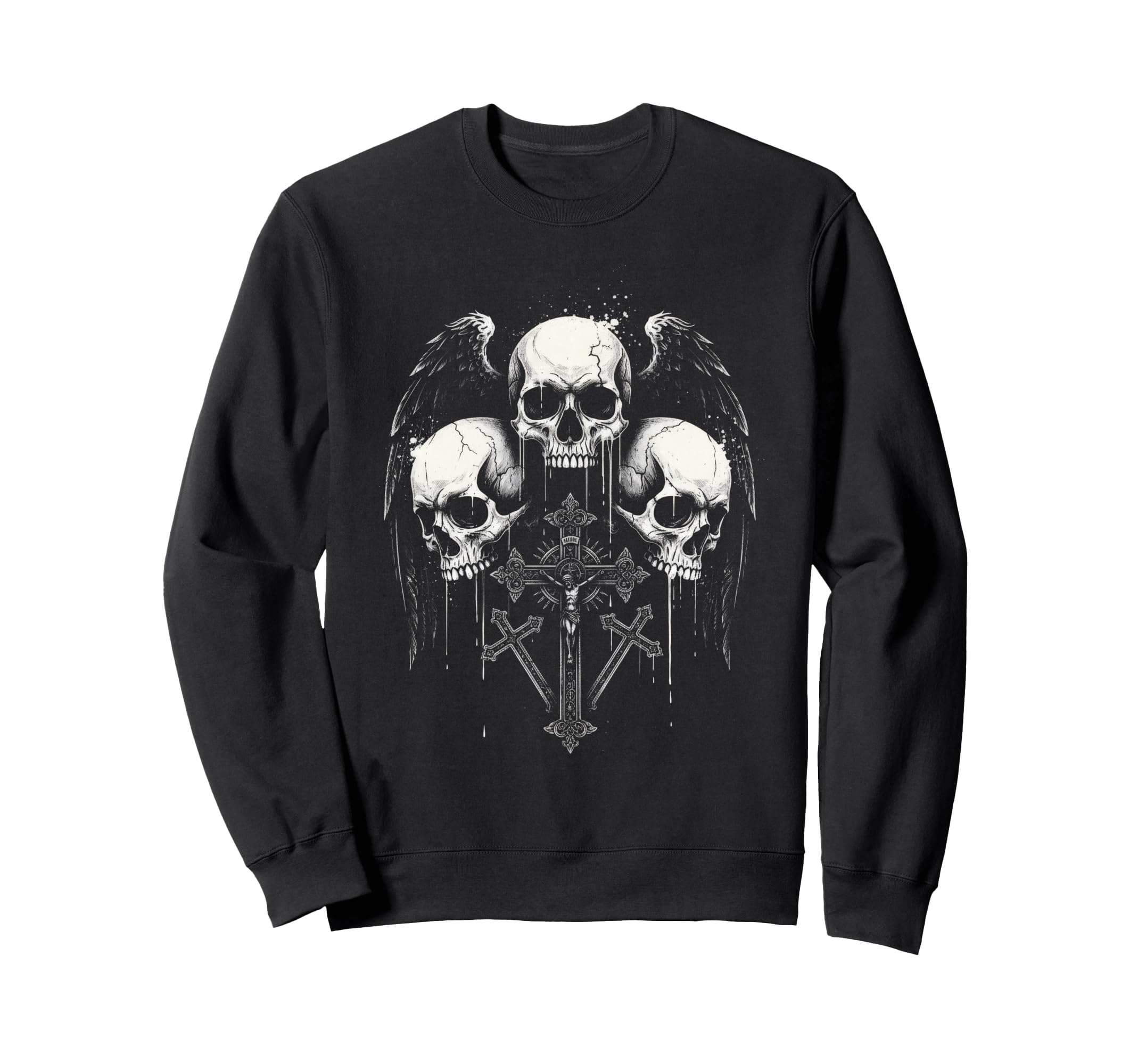 Skull Cross Y2K Grunge Aesthetic Sweatshirt - Fun Novelty Design Unisex - T-Shirt, Sweatshirt, Hoodie