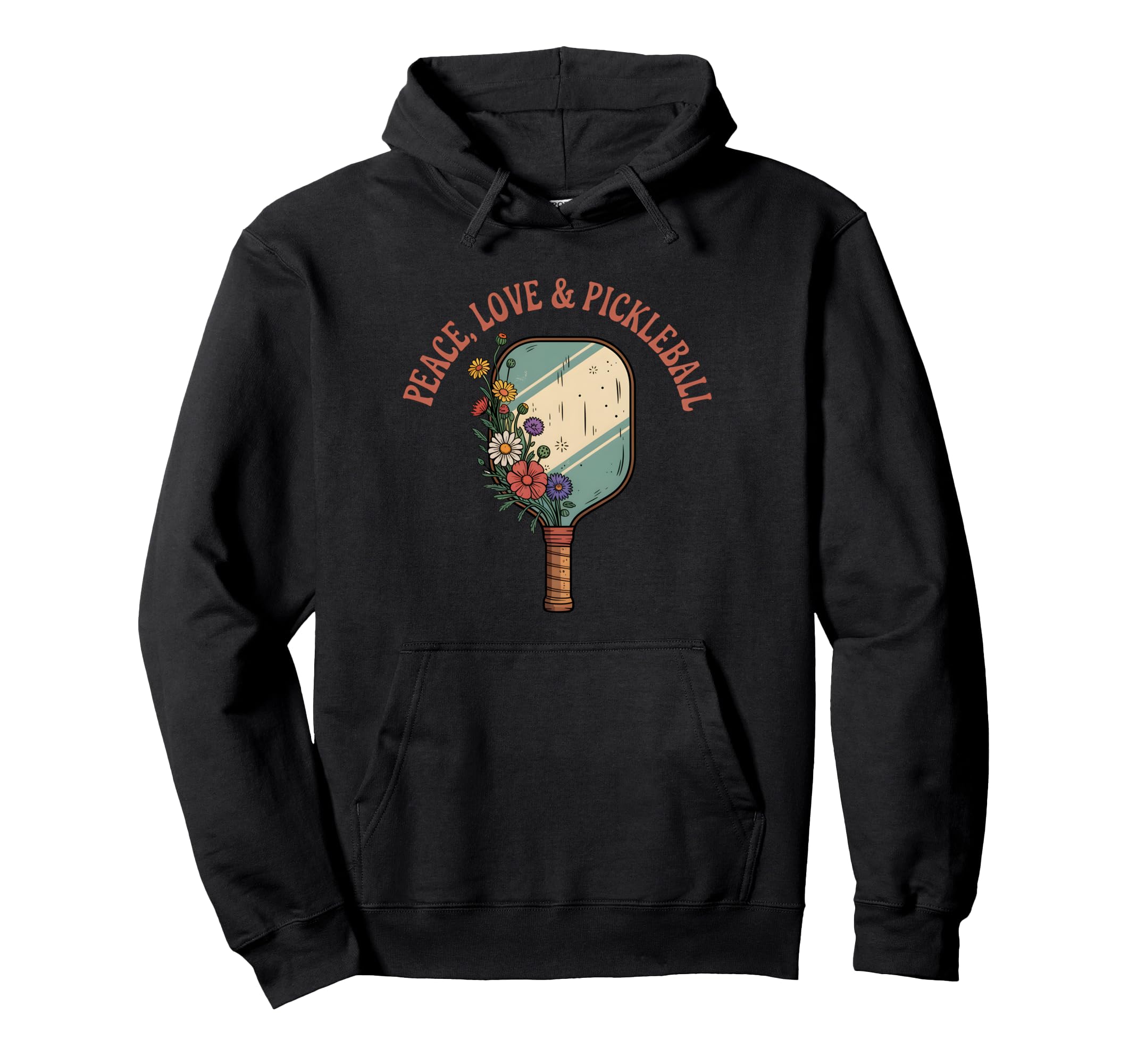 Peace Love Pickleball Boho Outfit Hoodie - Aesthetic Graphic for Adults - T-Shirt, Sweatshirt, Hoodie