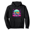 Colorful Synthwave 80S Wolf Howling Hoodie - Casual Everyday Wear Unisex - T-Shirt, Sweatshirt, Hoodie