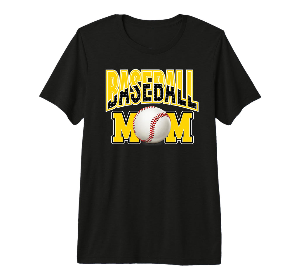 Baseball Mom Sports Mom Yellow Black T-Shirt - Novelty Apparel Men Women - T-Shirt, Sweatshirt, Hoodie