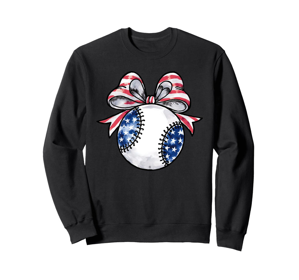 Usa American Flag Coquette Bow Sweatshirt - Novelty Apparel Unisex - T-Shirt, Sweatshirt, Hoodie