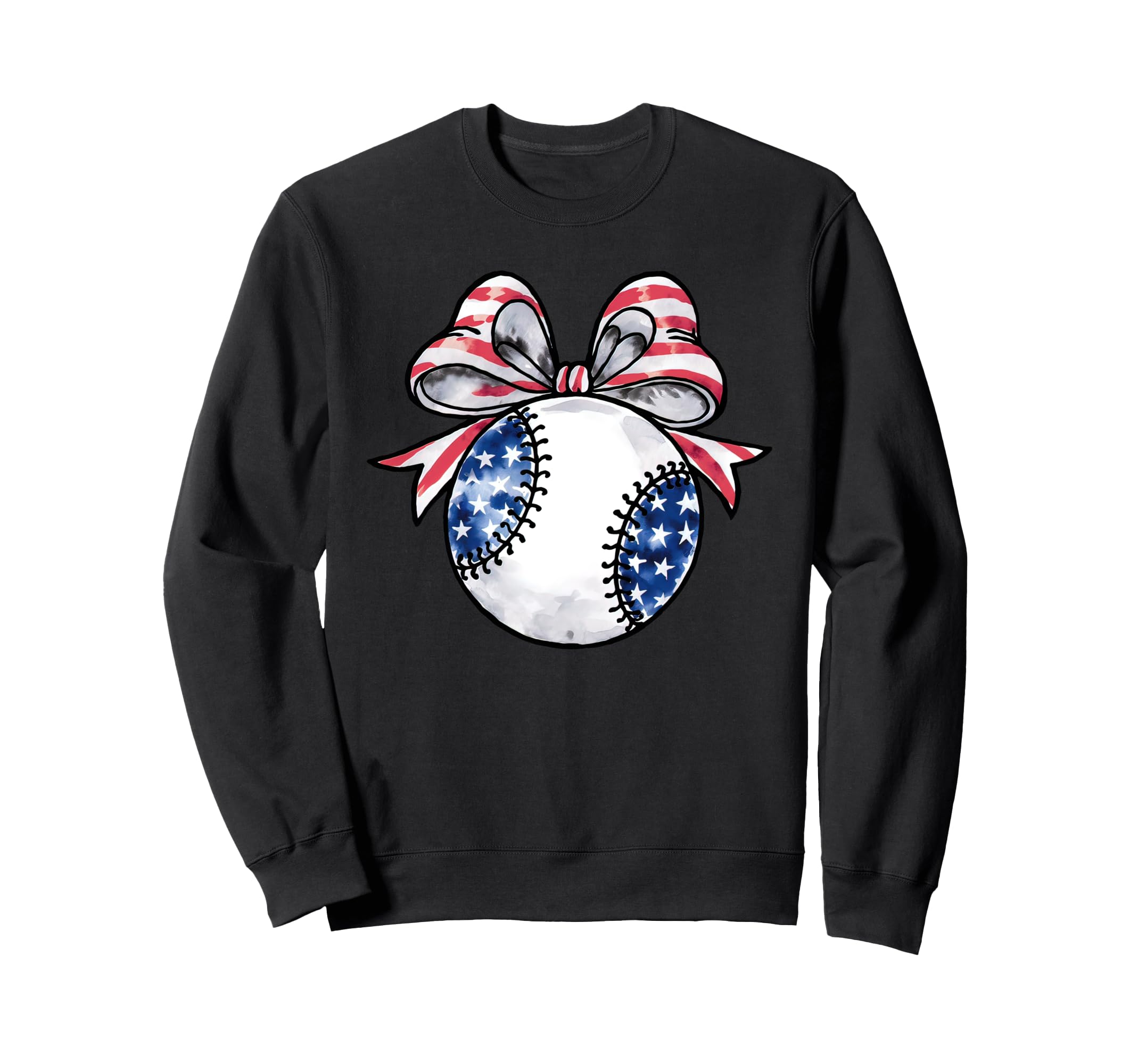 Usa American Flag Coquette Bow Sweatshirt - Novelty Apparel Unisex - T-Shirt, Sweatshirt, Hoodie