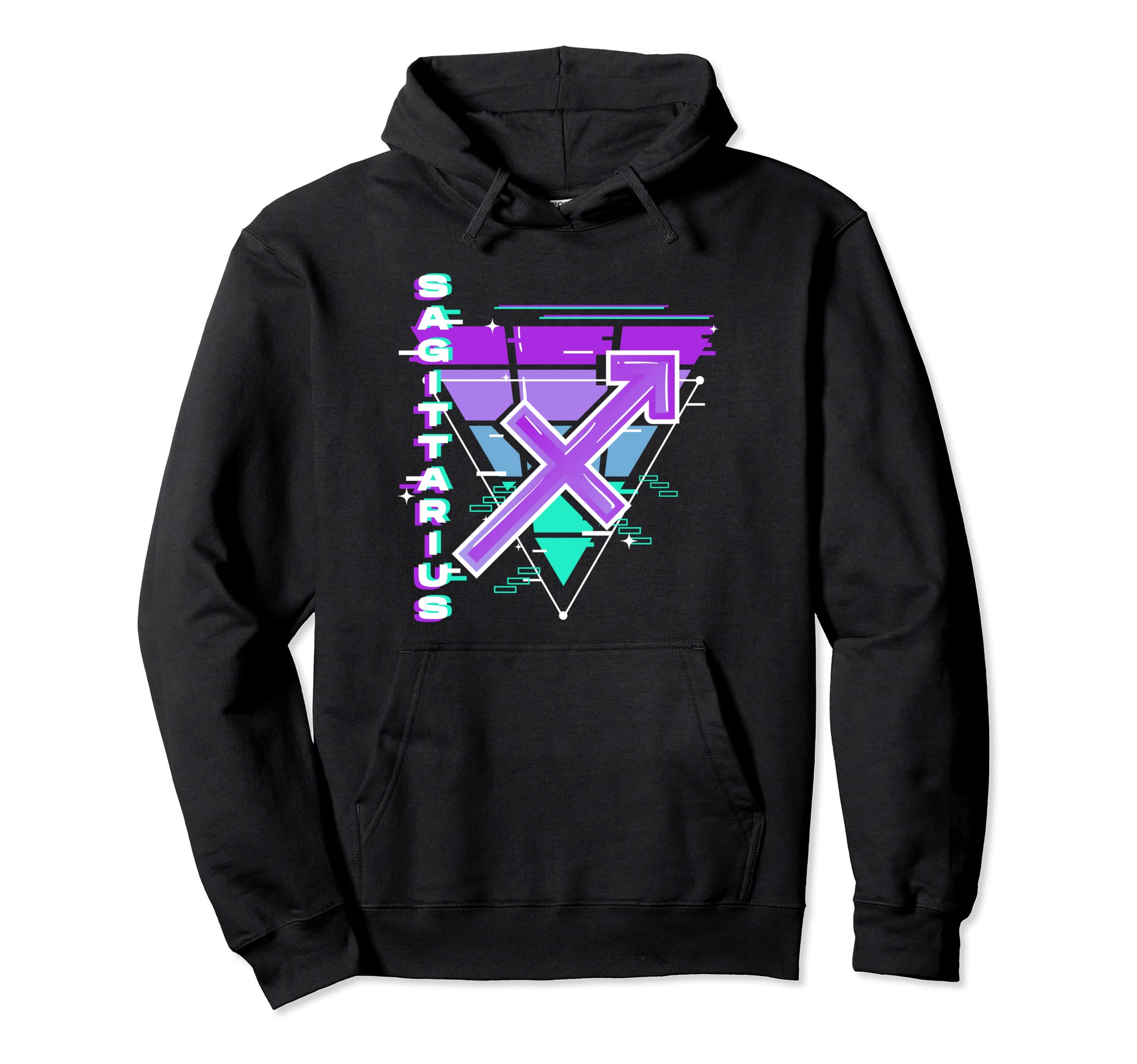 Sagittarius Zodiac Sign Vaporwave Hoodie - Minimalist Print for Adults - T-Shirt, Sweatshirt, Hoodie