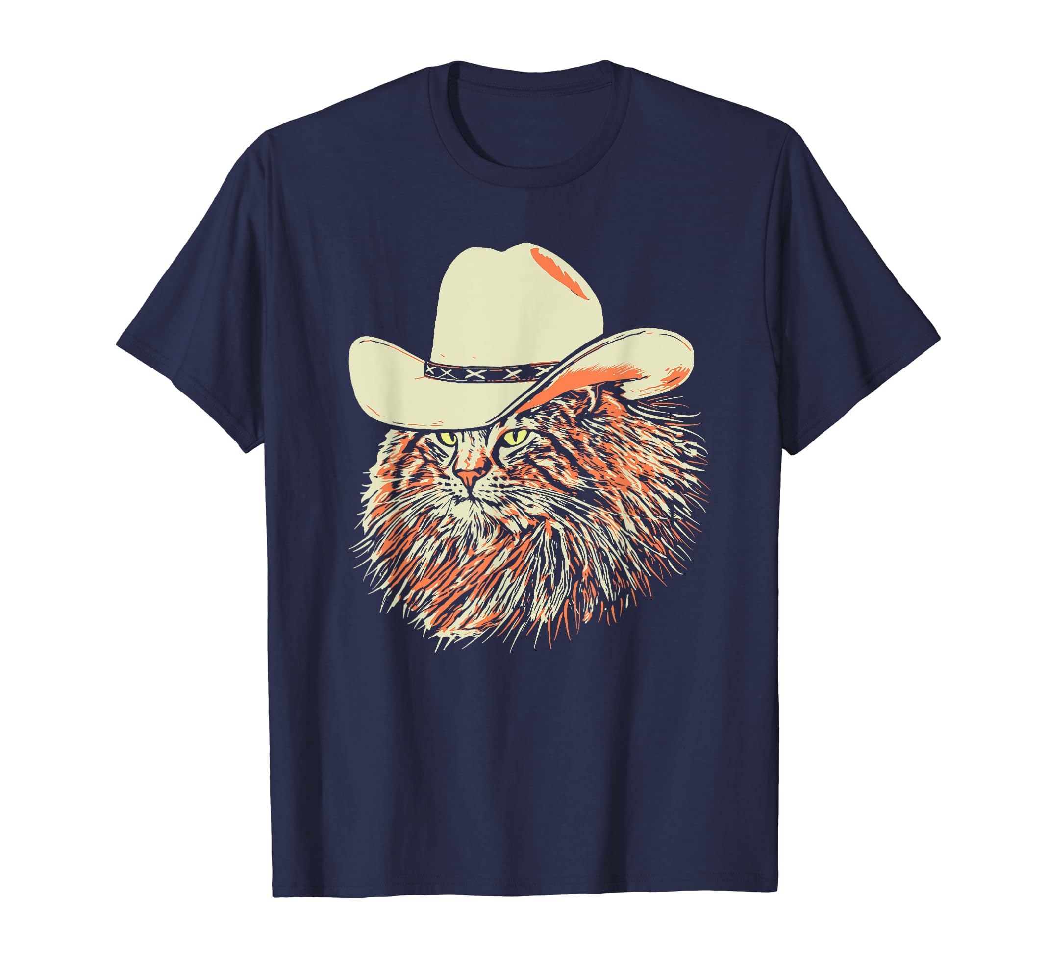 Meowdy Funny Country Music Cat Cowboy Hat T-Shirt - Graphic Print Unisex - T-Shirt, Sweatshirt, Hoodie