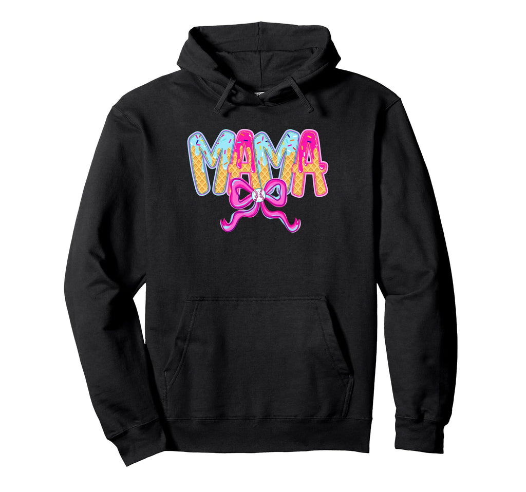 Baseball Mama Drip Ice Cream Baseball Hoodie - Trendy Graphic Men Women - T-Shirt, Sweatshirt, Hoodie