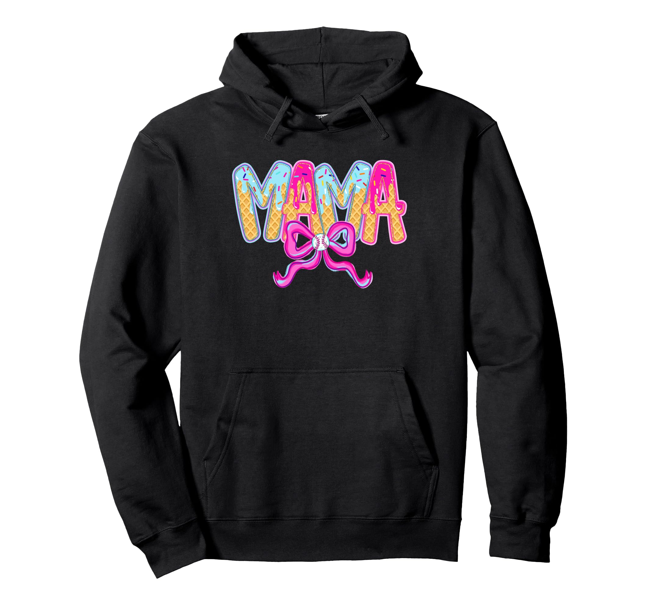 Baseball Mama Drip Ice Cream Baseball Hoodie - Trendy Graphic Men Women - T-Shirt, Sweatshirt, Hoodie