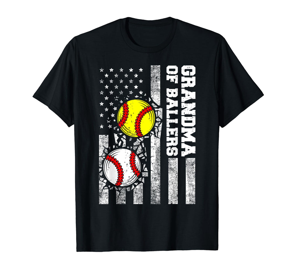 Grandma Ballers Funny Usa Flag T-Shirt - Casual Everyday Wear for Adults - T-Shirt, Sweatshirt, Hoodie