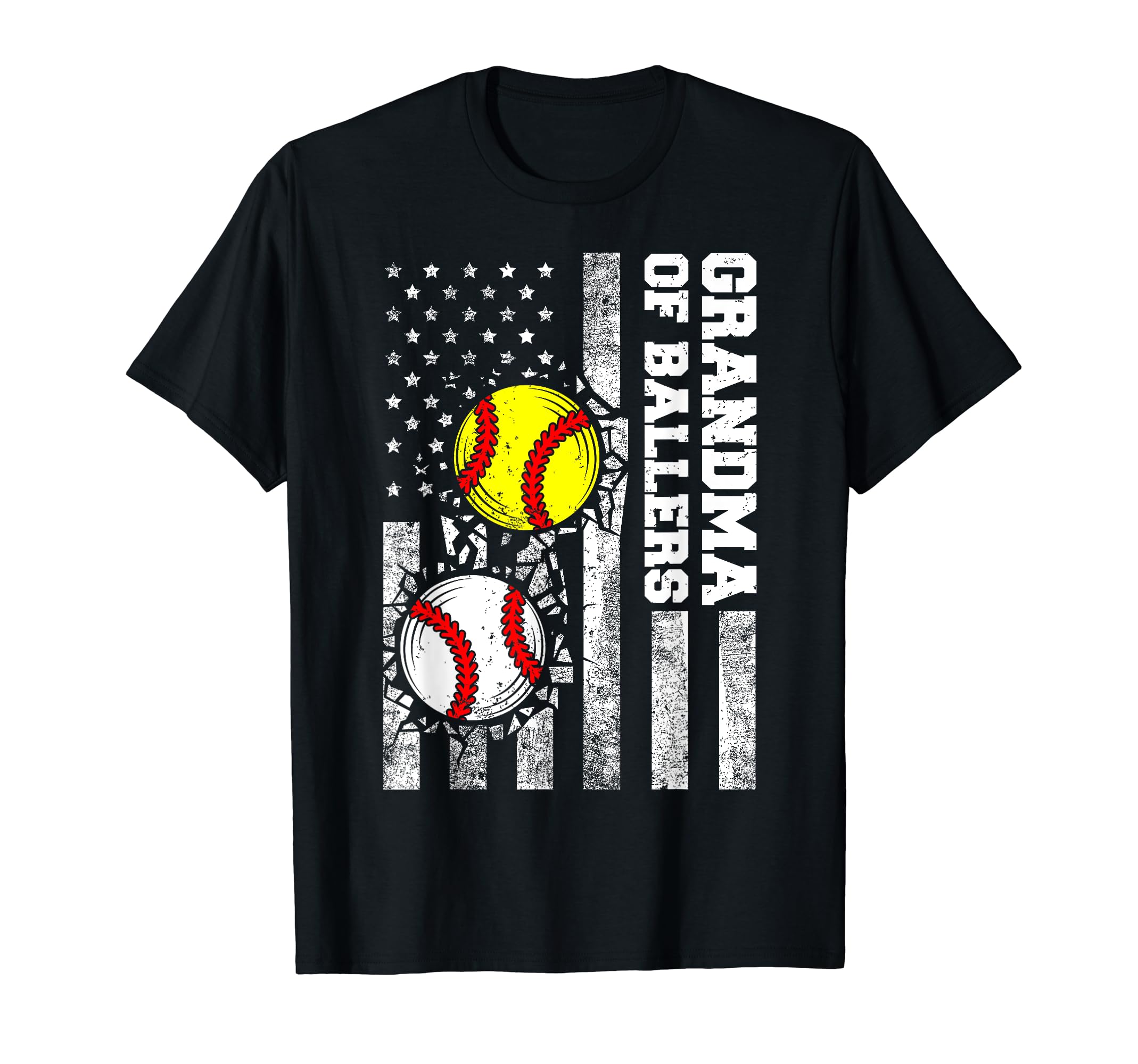 Grandma Ballers Funny Usa Flag T-Shirt - Casual Everyday Wear for Adults - T-Shirt, Sweatshirt, Hoodie