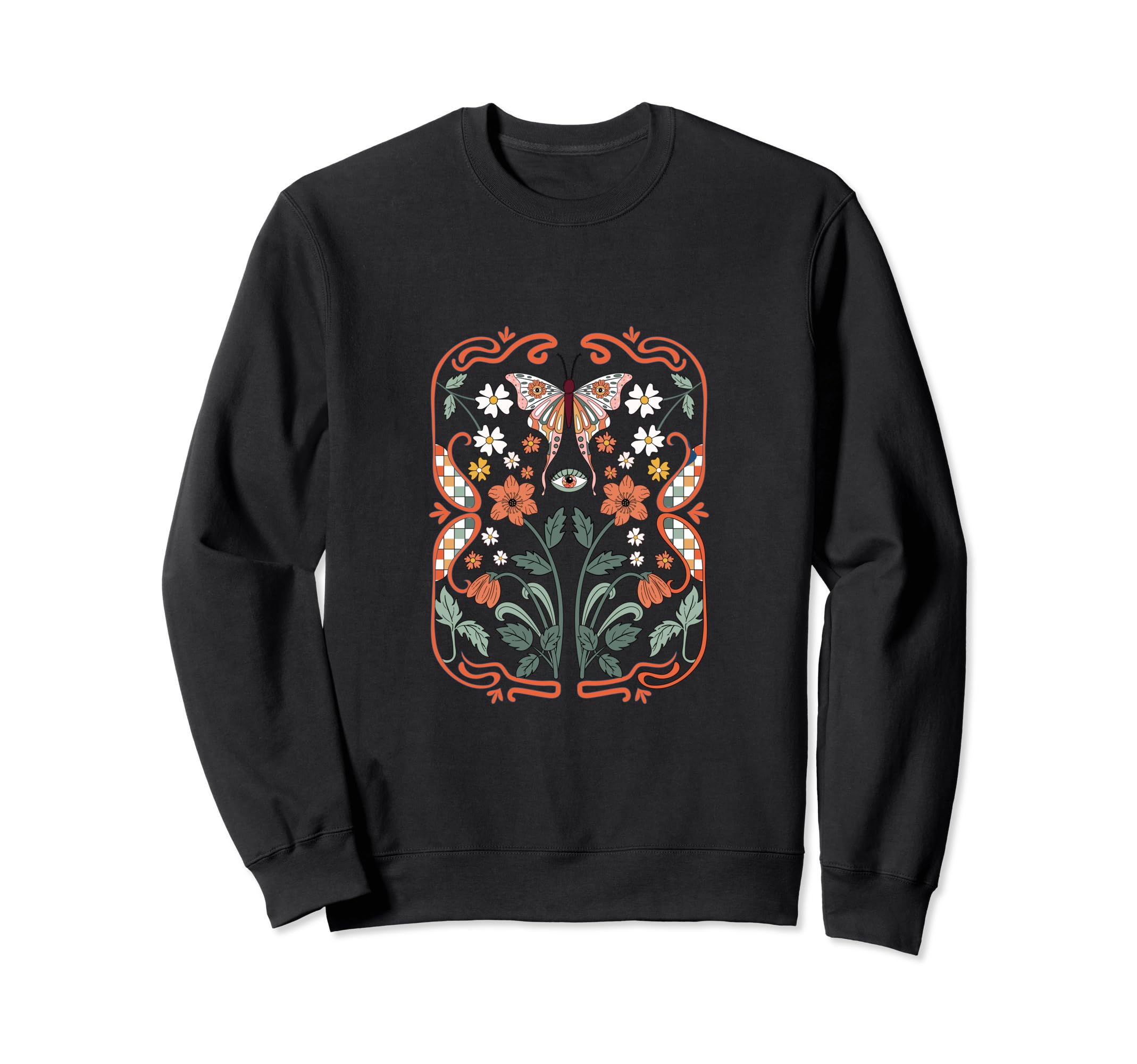 Bohemian Butterfly Art Nouveau Sweatshirt - Unique Graphic Men Women - T-Shirt, Sweatshirt, Hoodie