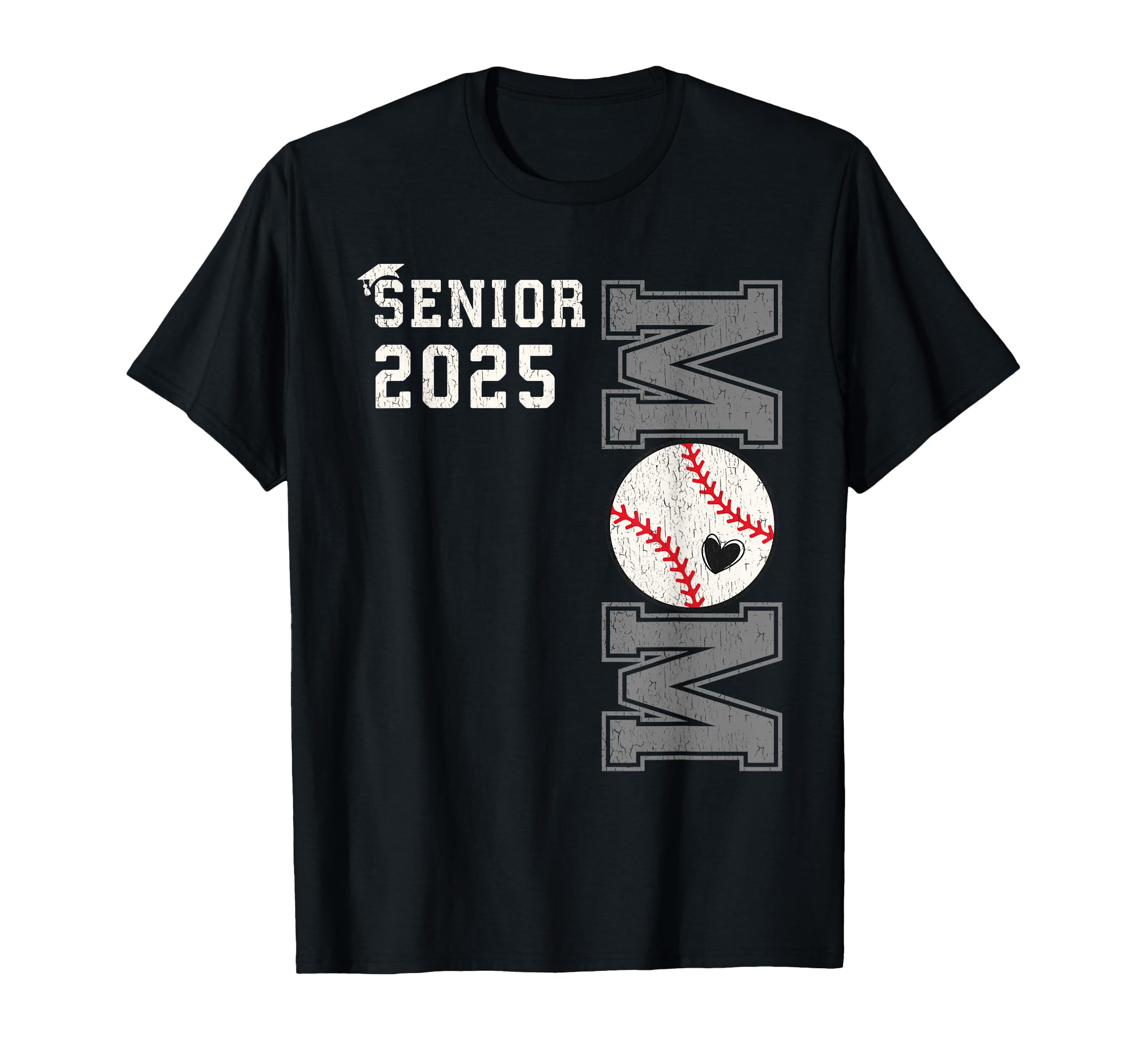 Proud Senior Baseball Mom Class 2025 T-Shirt - Minimalist Print for Adults - T-Shirt, Sweatshirt, Hoodie