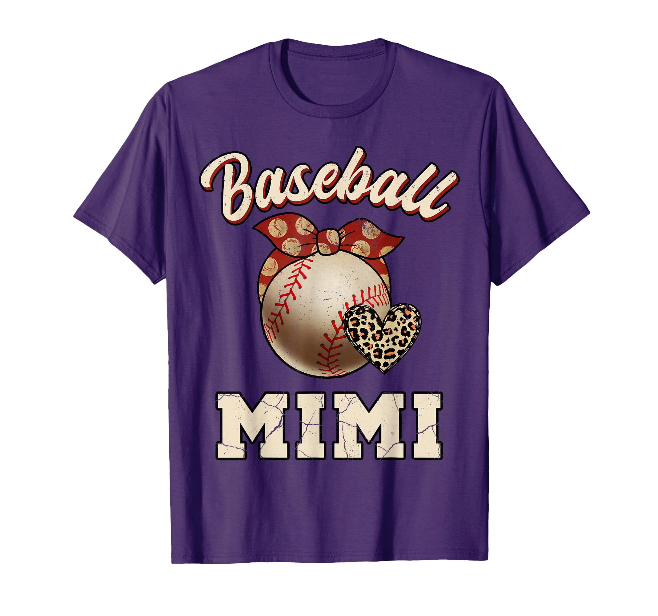 Baseball Mimi Bandana Leopard Heart T-Shirt - Fun Novelty Design Men Women - T-Shirt, Sweatshirt, Hoodie