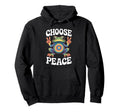 Choose Peace Tie Dye Psychedelic Frog Hippie Hoodie - Graphic Print Unisex - T-Shirt, Sweatshirt, Hoodie