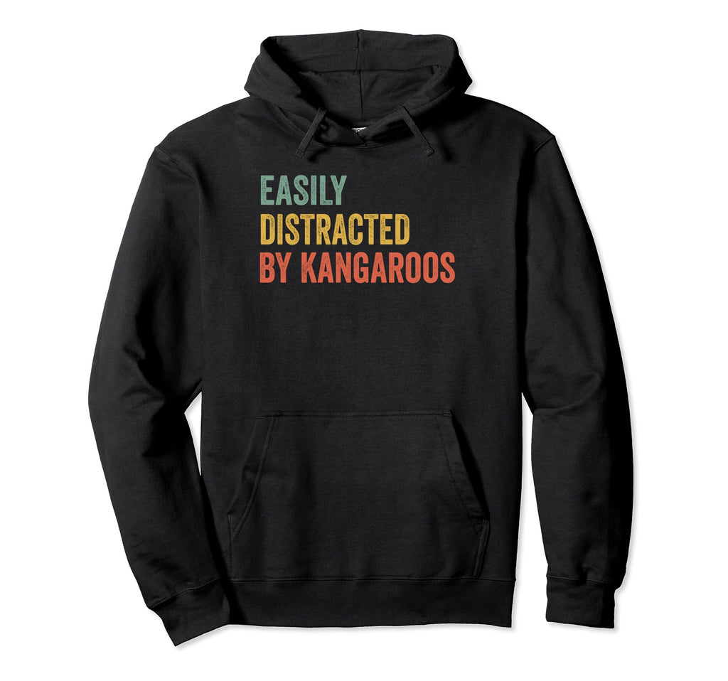Easily Distracted Kangaroos Distressed Hoodie - Aesthetic Graphic Unisex - T-Shirt, Sweatshirt, Hoodie