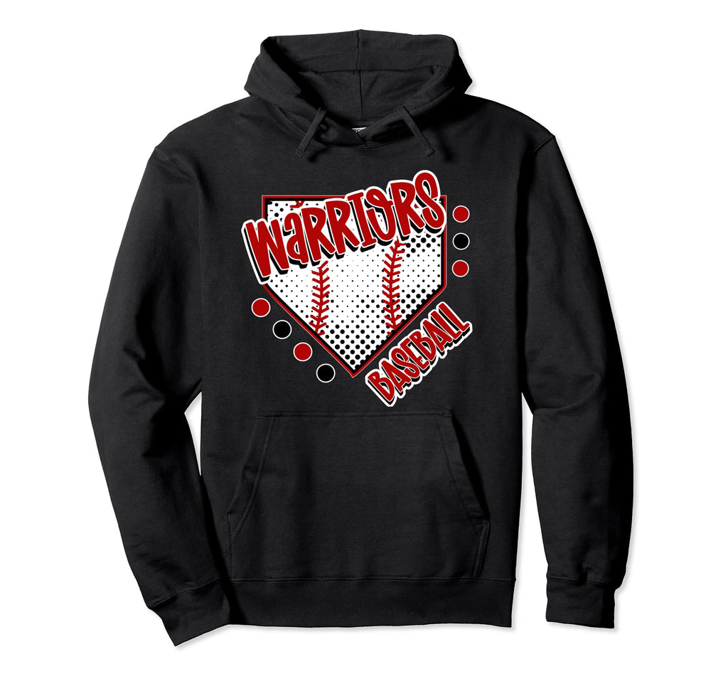 Warriors Home Plate Baseball Sports Hoodie - Casual Everyday Wear Unisex - T-Shirt, Sweatshirt, Hoodie