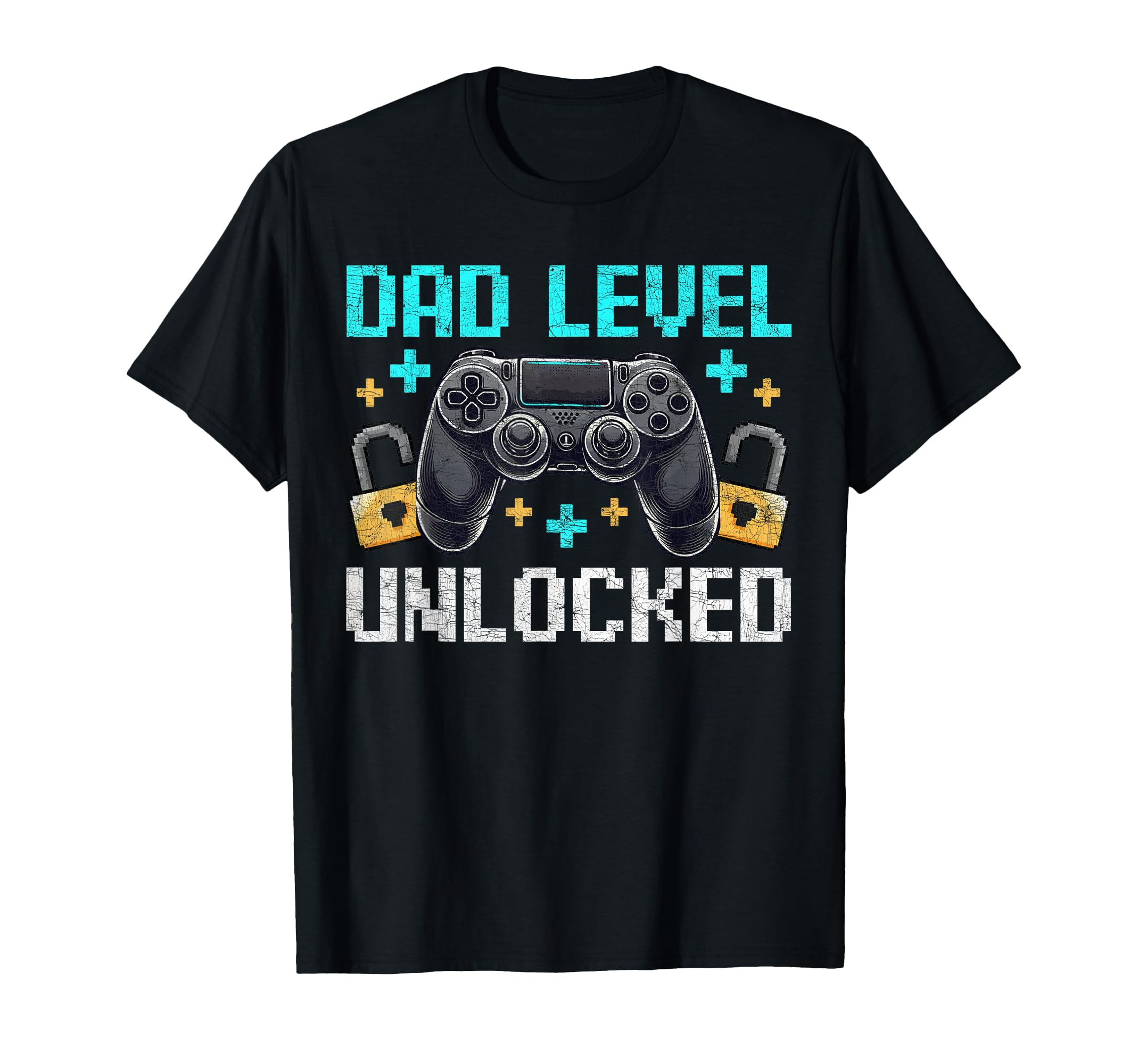 Gamer Dad Fathers Day Dad Level T-Shirt - Fun Novelty Design for Adults - T-Shirt, Sweatshirt, Hoodie