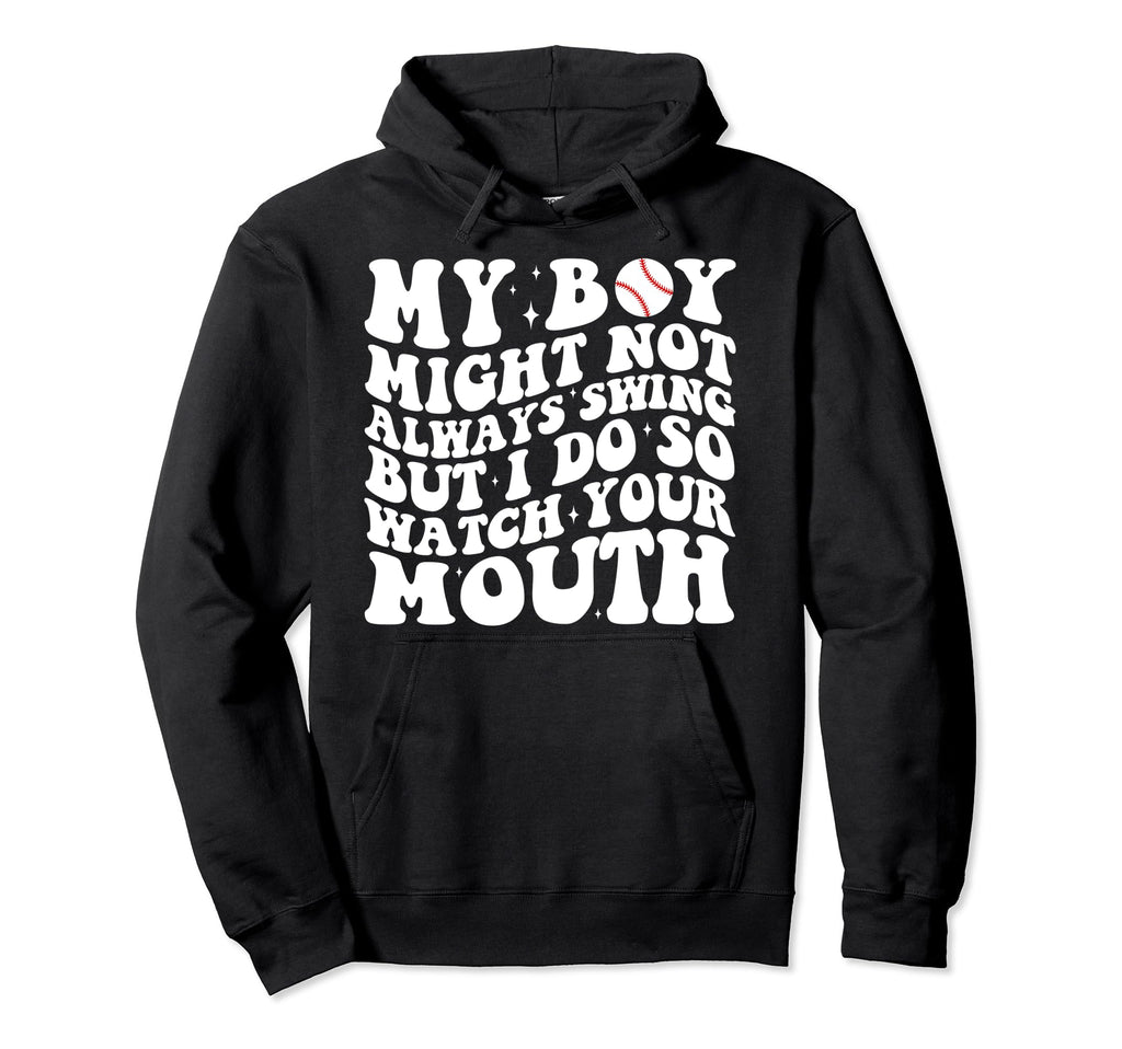 My Might Not Always Swing Groovy Baseball Hoodie - Custom Art Print Unisex - T-Shirt, Sweatshirt, Hoodie