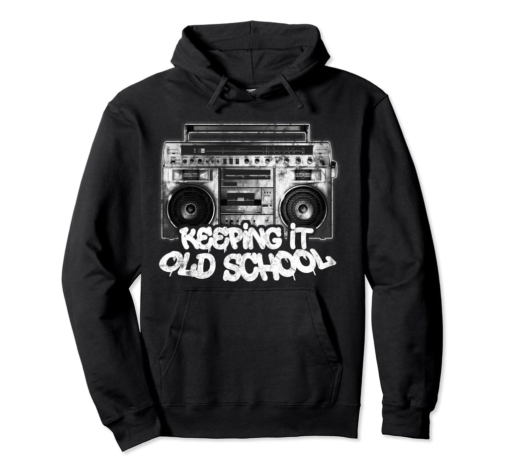 Keeping It Old School Boombox Graffiti Hoodie - Trendy Graphic for Adults - T-Shirt, Sweatshirt, Hoodie