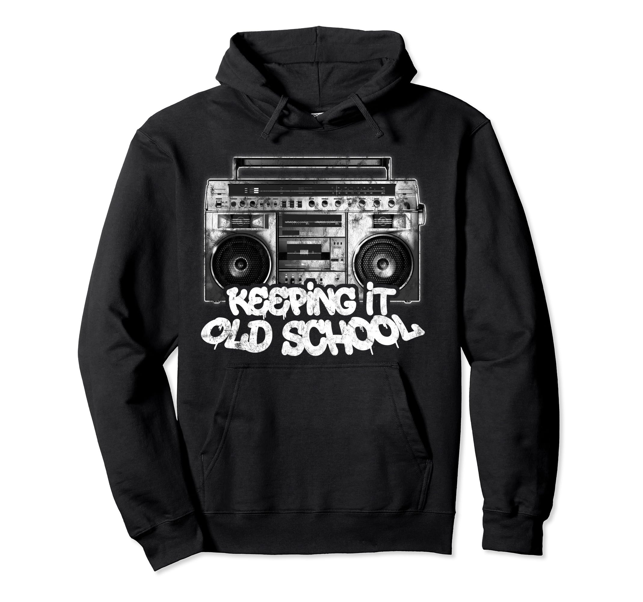Keeping It Old School Boombox Graffiti Hoodie - Trendy Graphic for Adults - T-Shirt, Sweatshirt, Hoodie