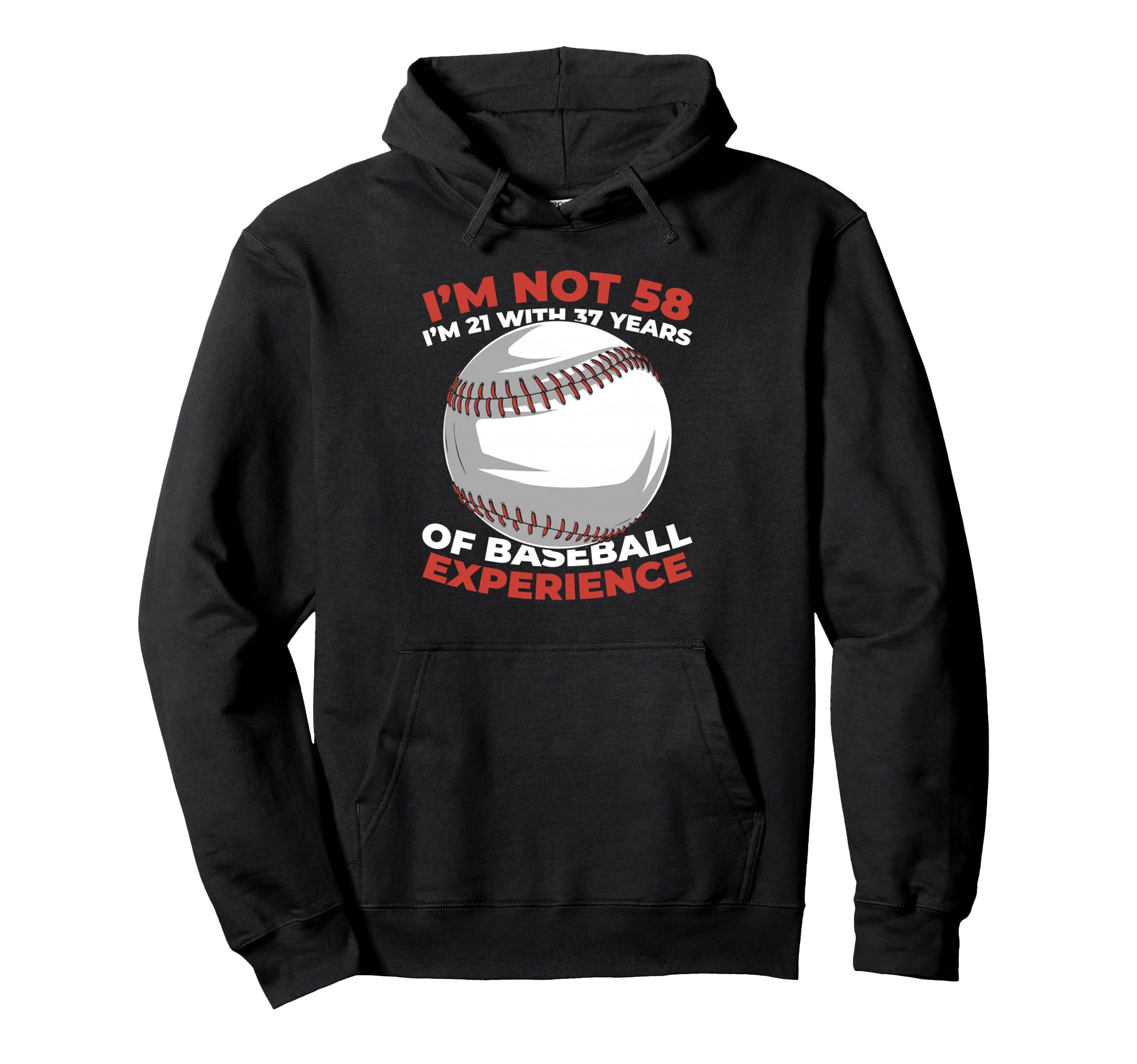 58 Years Old Baseballer Team Player Hoodie - Minimalist Print for Adults - T-Shirt, Sweatshirt, Hoodie