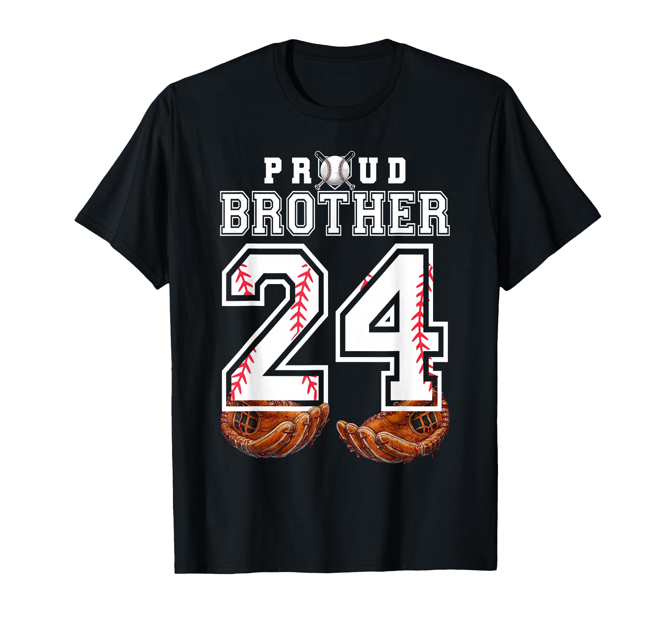 Proud Brother Baseball Player Number 24 T-Shirt - Trendy Graphic Men Women - T-Shirt, Sweatshirt, Hoodie