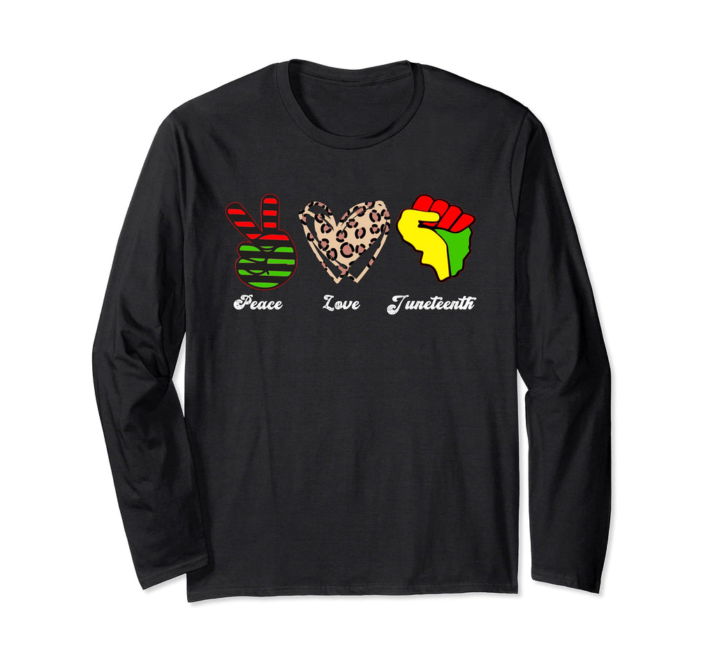 Peace Love Juneteenth Leopard Sweatshirt - Unique Graphic for Adults - T-Shirt, Sweatshirt, Hoodie