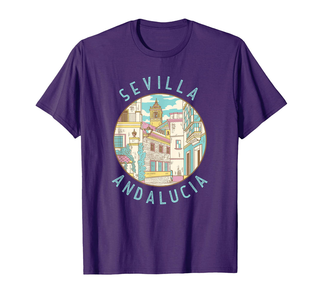 Seville Spain Andalucia Distressed Circle T-Shirt - Graphic Print Men Women - T-Shirt, Sweatshirt, Hoodie