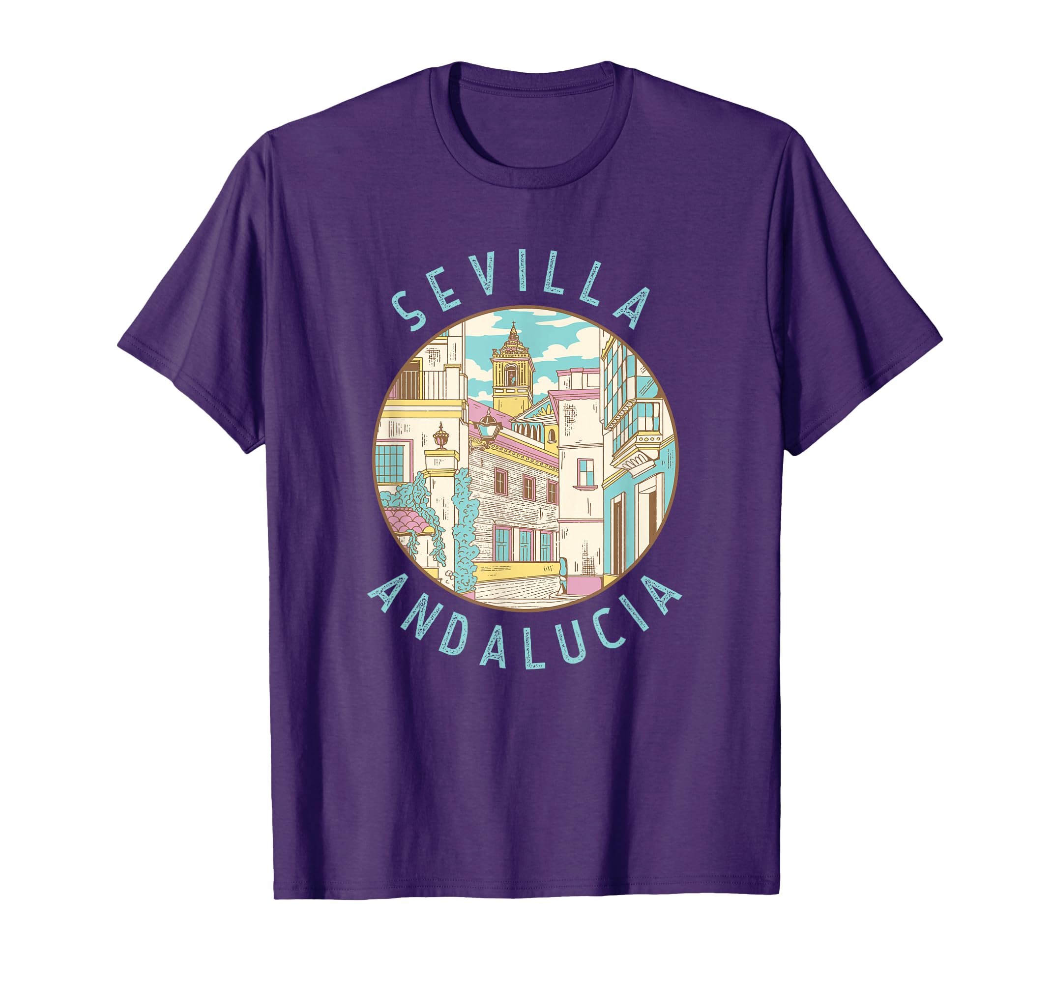 Seville Spain Andalucia Distressed Circle T-Shirt - Graphic Print Men Women - T-Shirt, Sweatshirt, Hoodie
