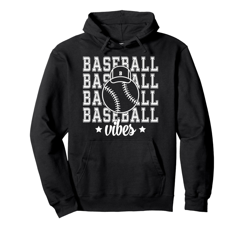 Baseball Vibes Baseball Mom Baseball Fan Hoodie - Graphic Print Unisex - T-Shirt, Sweatshirt, Hoodie