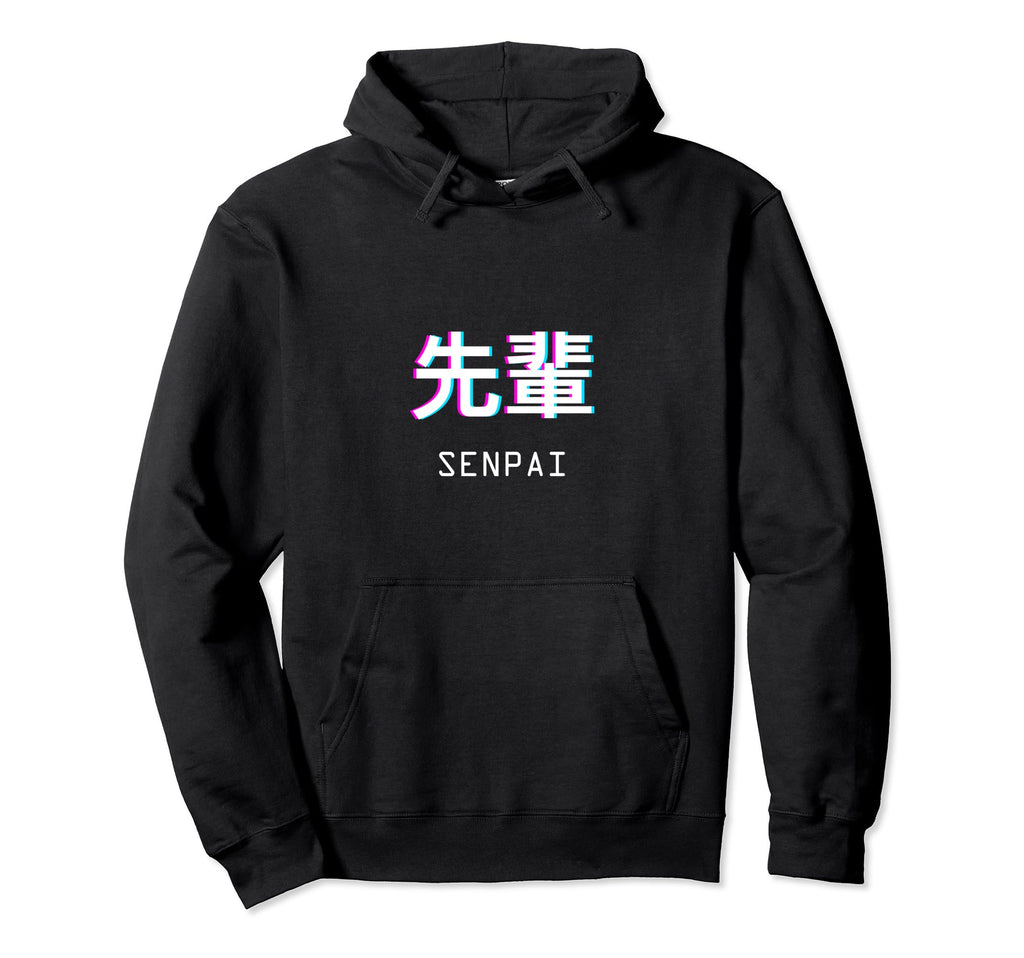 Senpai Japanese Anime Aesthetic Hoodie - Fun Novelty Design for Adults - T-Shirt, Sweatshirt, Hoodie